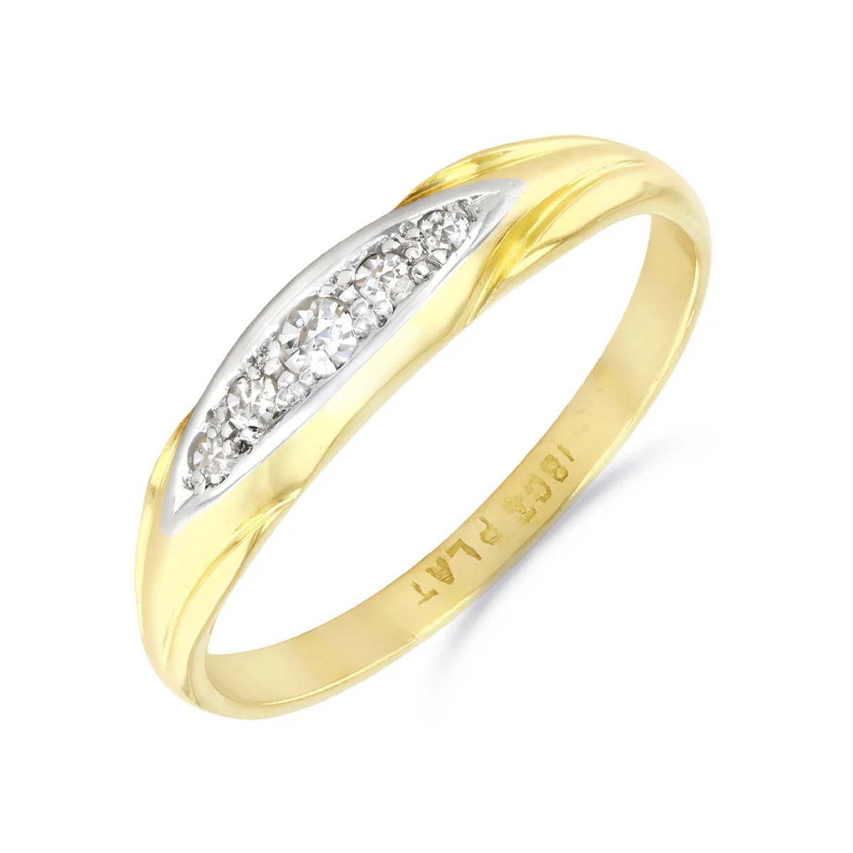 Vintage 0.09ct Diamond Dress Ring | Pre-Loved | 18K yellow Gold & Platinum