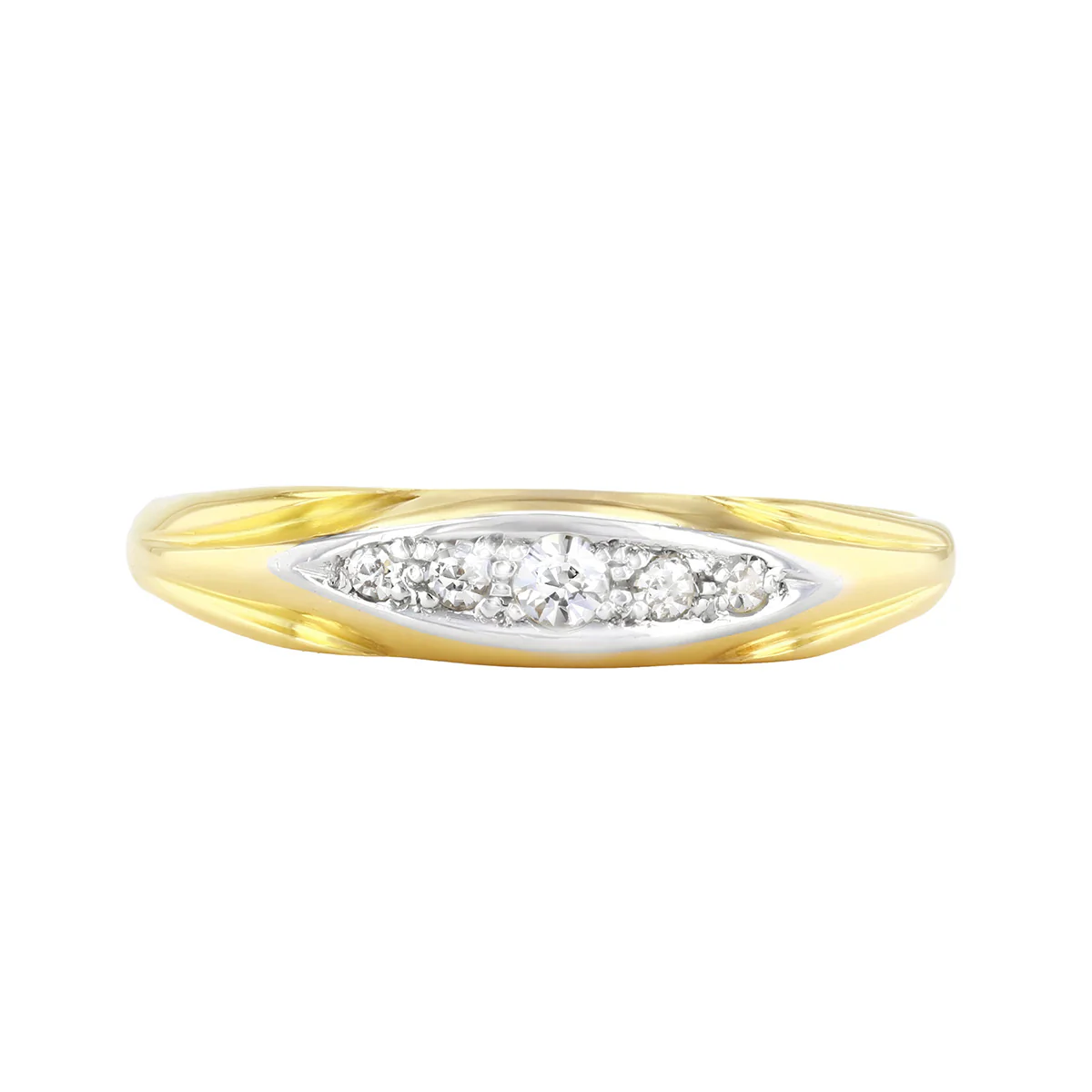 Vintage 0.09ct Diamond Dress Ring | Pre-Loved | 18K yellow Gold & Platinum - Image 2