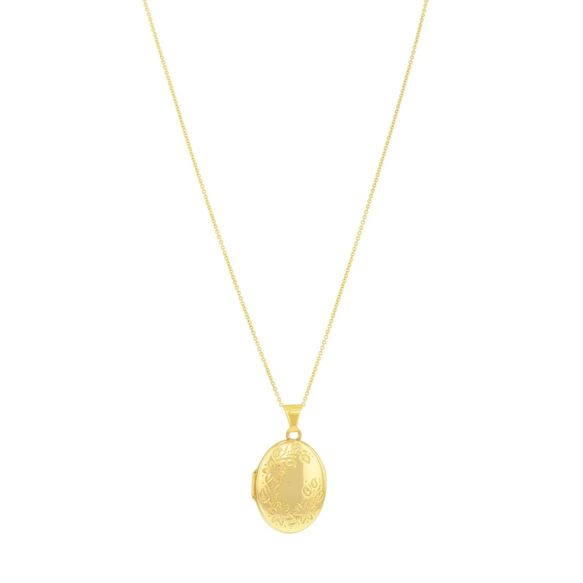 Vintage Oval Floral Engraved Locket (Chain Not Included) | Pre-Loved | 9K Yellow Gold