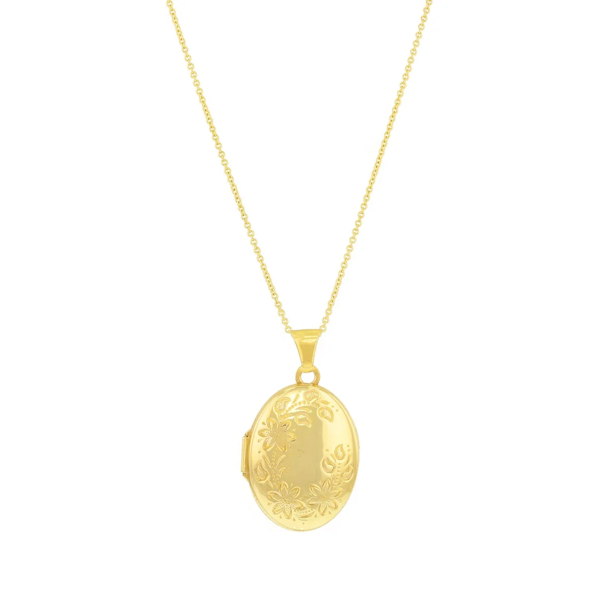 Vintage Oval Floral Engraved Locket (Chain Not Included) | Pre-Loved | 9K Yellow Gold - Image 2