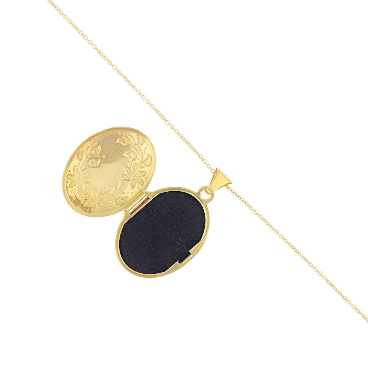 Vintage Oval Floral Engraved Locket (Chain Not Included) | Pre-Loved | 9K Yellow Gold - Image 4